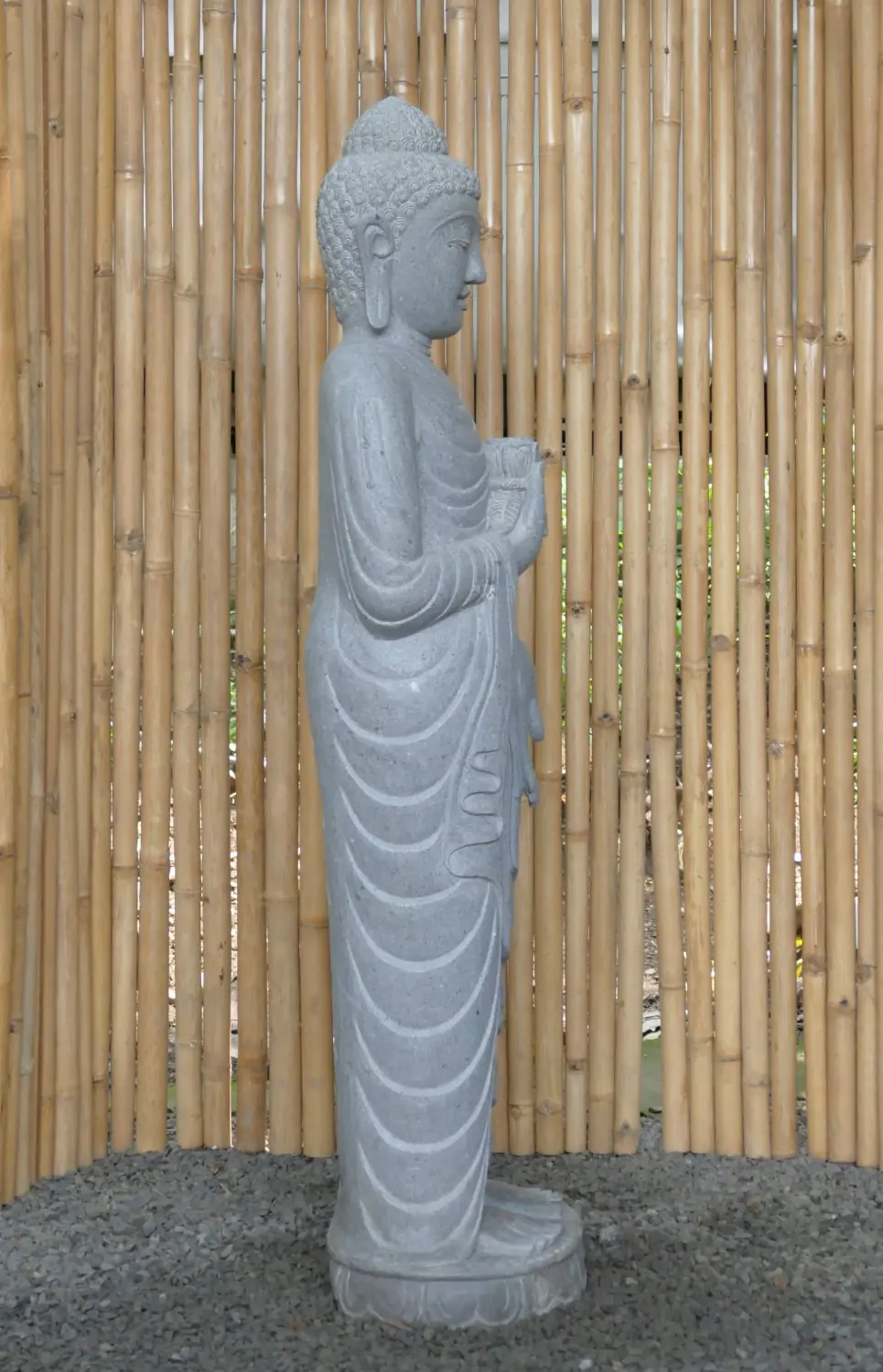  Product image 5 of the product “Standing Buddha with Lotus Flower, ca. 152cm H ”